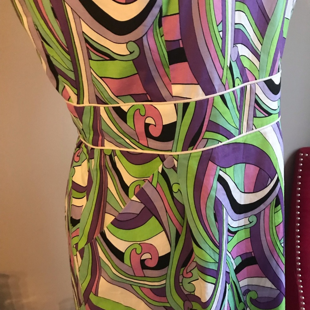 Tahari Unique Modern Geometric Patterned Dress - image 5
